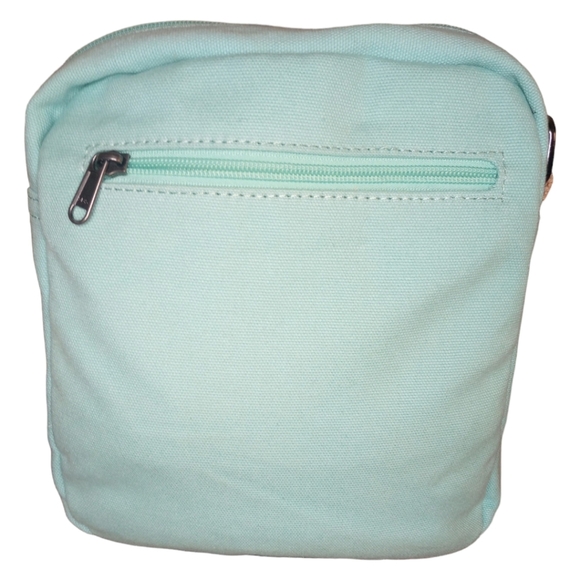LEAPER Crossbody Messenger  Canvas Bag Mint Green Turquoise Southwestern Style - Picture 14 of 17